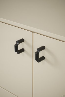 Möbelknopf Break 32 aus mattschwarzem Metall