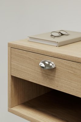 Luna 64 Möbelgriff länglich aus Metall, silber vernickelt