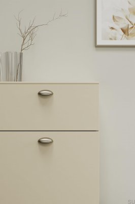 Luna 64 Länglicher Möbelgriff aus gebürstetem Gold aus Metall