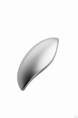Luna 64 Länglicher Möbelgriff aus Metall, Silber