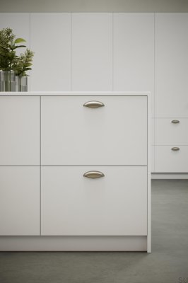 Luna 96 Länglicher Möbelgriff aus gebürstetem Gold aus Metall