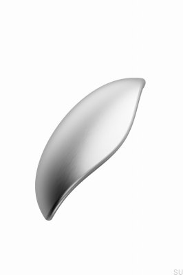 Luna 96 Länglicher Möbelgriff aus Metall, Silber