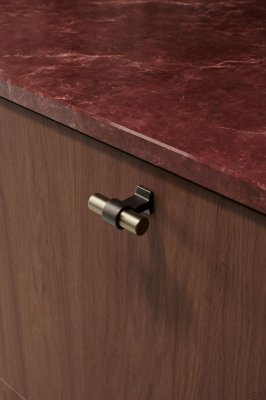 T-Bar Bond 50 Möbelknopf, gebürstetes Goldaluminium mit Antikbronze