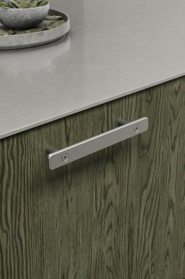 Tool 128 Möbelgriff, länglich, Metall, Silber