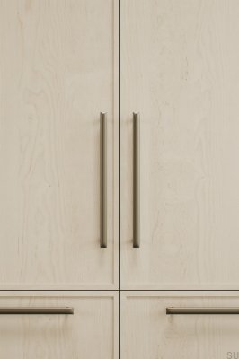 Flow 320 Länglicher Möbelgriff aus gebürstetem Gold aus Metall