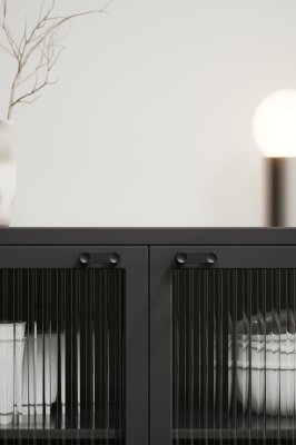 Möbelknopf Punto 32 aus Metall, mattschwarz
