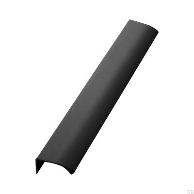 Möbelgriff Edge Straight 350 aus Aluminium, mattschwarz gebürstet