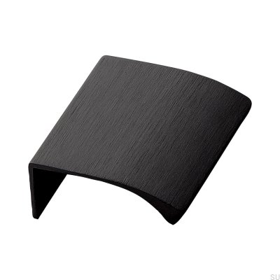 Möbelgriff Edge Straight 40 aus Aluminium, mattschwarz gebürstet