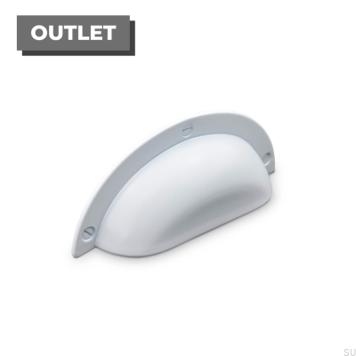 Conti 64 Muschelmöbelgriff, Metall, mattweiß