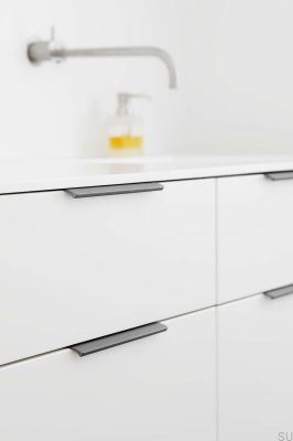 Möbelgriff Edge Straight 100 Aluminium Anthrazit gebürstet