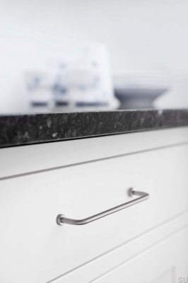 Lounge 160 Stahl Satin Silber Möbelgriff