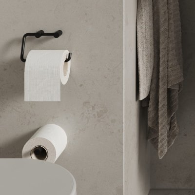 Stay-Papierhalter aus mattschwarzem Stahl