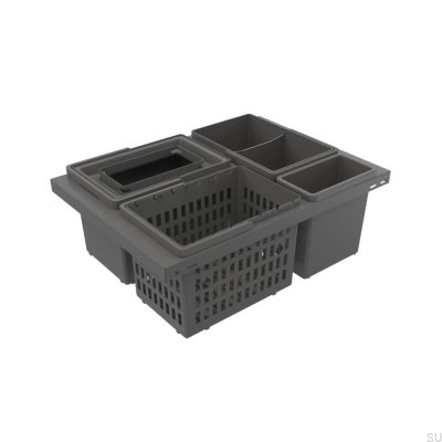 Cube Basic Low Eco 600 Recyclingbehälter, dunkelgrau