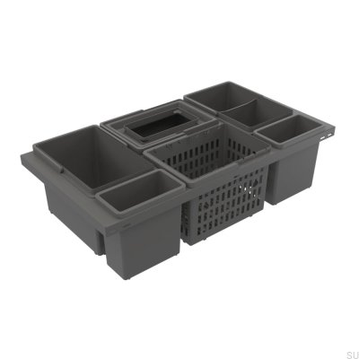 Cube Basic Low Eco 800 Recyclingbehälter, dunkelgrau