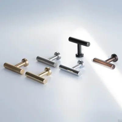 T-Bar Viva Möbelknopf aus gebürstetem Messing