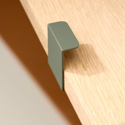 Möbelgriff Hide mit 40 Kanten, aschgrünes Metall