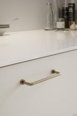 Lounge 160 länglicher Möbelgriff, unlackiertes Messing