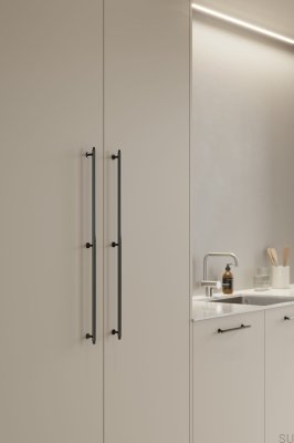 Villa Long 640 länglicher Möbelgriff aus schwarzem Nickel