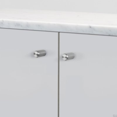 Linear 12 Stahl Silber Möbelknopf (2er-Set)