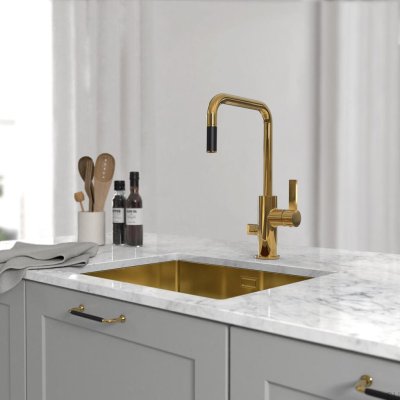 Küchenarmatur mit ausziehbarem Auslauf ARM577 Honey Gold Brass