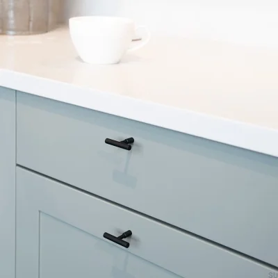 T-Bar Spira Möbelknopf, mattschwarzer Stahl