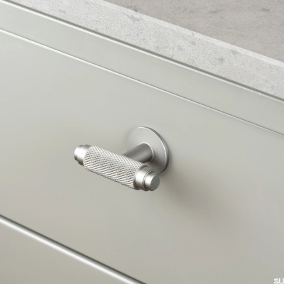 T-Bar Riff Mattsilber Möbelknopf