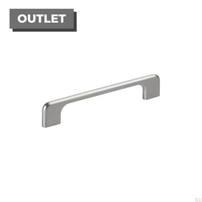 Länglicher Möbelgriff Doppia 128/160 Silber Aluminium