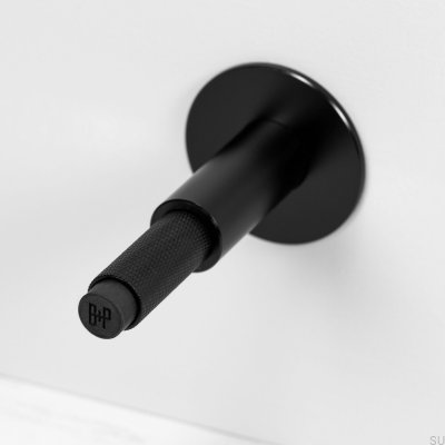 Schwarzer Türstopper von Cross Steel zur Wandmontage