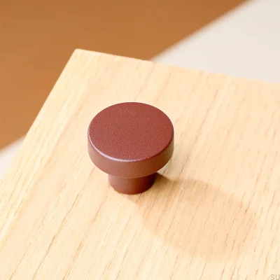 Runder 33 rotbrauner Möbelknopf aus Metall