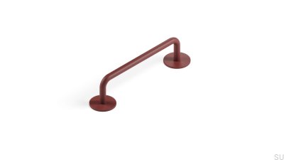 Milano 96 Länglicher Möbelgriff aus Metall, Rot