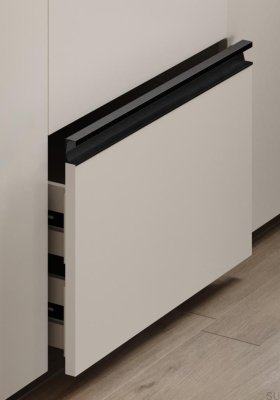 Möbeleinbaugriff Six 197 Aluminium Schwarz