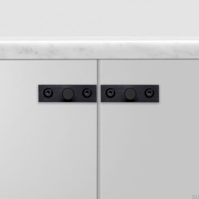 Möbelknopf mit Unterlegscheibe Linear Plate 12 Stahl Schwarz (Set)