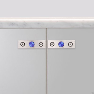 Möbelknopf mit Unterlegscheibe Linear Plate 12 Stahl Gebrannter Stahl (Set)