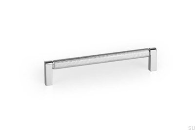 Brooklyn 160 länglicher Möbelgriff Aluminium Nickel poliert
