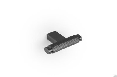 T-Bar Brooklyn 55 Möbelknopf aus Aluminium und Titan in Schwarz