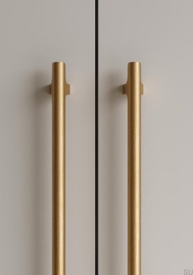 Hinoki Big 416 Aluminium Gebürstetes Gold Cava Länglicher Möbelgriff