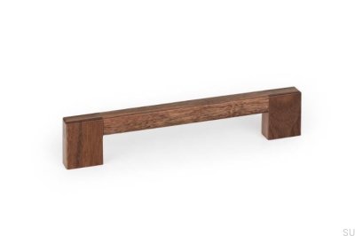 Hako 320 Möbelgriff, länglich, aus Holz, Walnuss