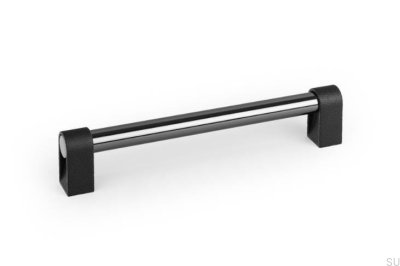 Casey 192 Länglicher Möbelgriff Aluminium Schwarz Titan Poliert