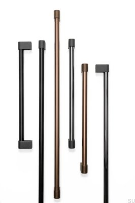Casey Big 416 Aluminium Schwarz Titan Poliert Doppelseitiger länglicher Möbelgriff