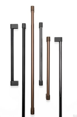 Casey Big 736 Einseitiger länglicher Möbelgriff, Aluminium, Mattschwarz