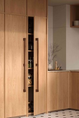 Hako Big 480 Holz-Möbelgriff beidseitig länglich Nussbaum