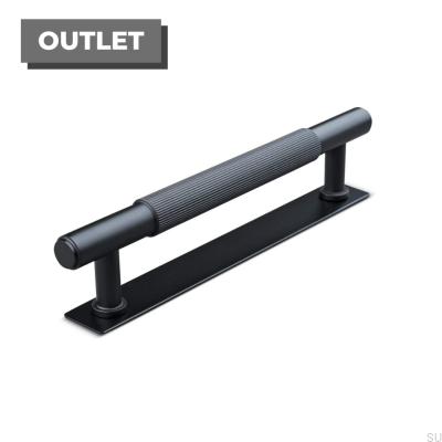 Salo Stripe 128 länglicher Möbelgriff, Metall, mattschwarz