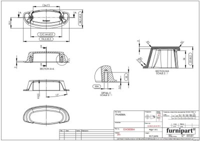 Pharma 64 länglicher Möbelgriff, metallgrau