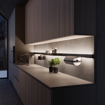 Systema 300 Papierhandtuchhalter Aluminium mit Holz Mattschwarz