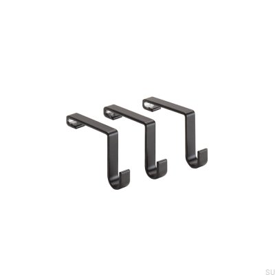 Systema 3er-Pack Wandhalter Aluminium Mattschwarz