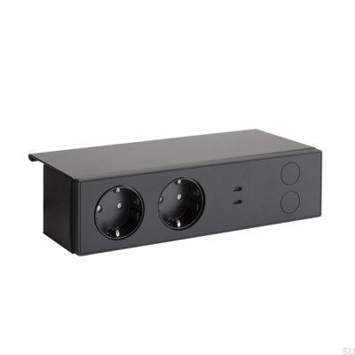 Nety D-M Steckdose 75W max 230/24V DC Aluminium Mattschwarz
