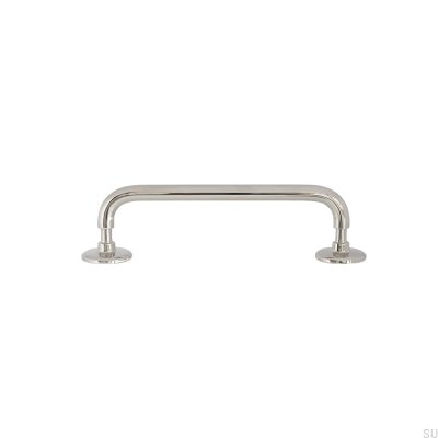 Jubilee 128 länglicher Möbelgriff Messing Silber Nickel Poliert