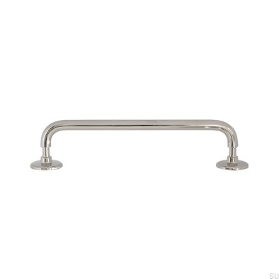 Jubilee 160 länglicher Möbelgriff Messing Silber Nickel Poliert
