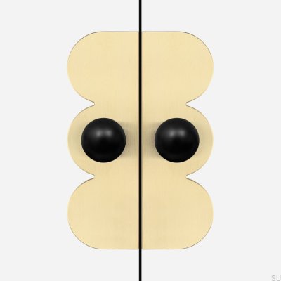 Odete M Kissen Countess Messing Schwarz mit Gold Unlackiert Gebürstet (2 Stück)