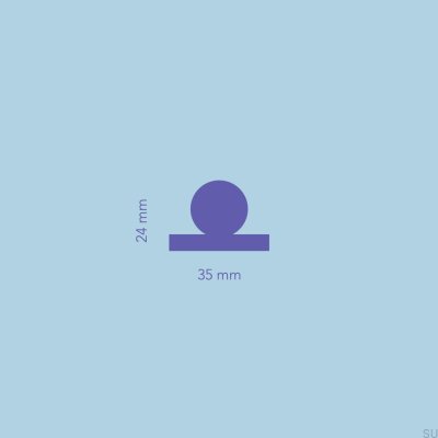 Möbelknopf Mona S 35, Messing poliert, mit goldgebürstetem Pad